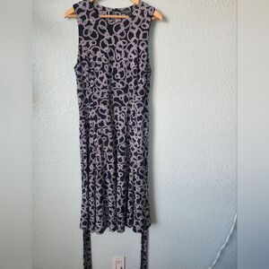 Ralph Lauren Navy and White Midi Dress